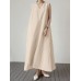 Solid V Neck Sleeveless Casual Cotton Maxi Dress