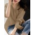 Solid V Neck Long Sleeve Casual Blouse