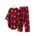 Polka Dot Irregular Hem Elastic Waist Casual Suit