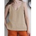 Solid Bowknot Shoulder Strap Cami For Women