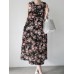 Flower Print Sleeveless Round Neck Print Dress